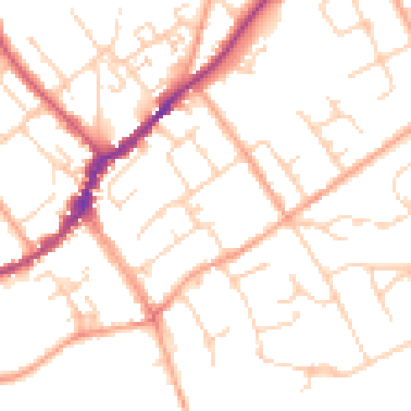 Daytime road noise heatmap for SL7 1EN