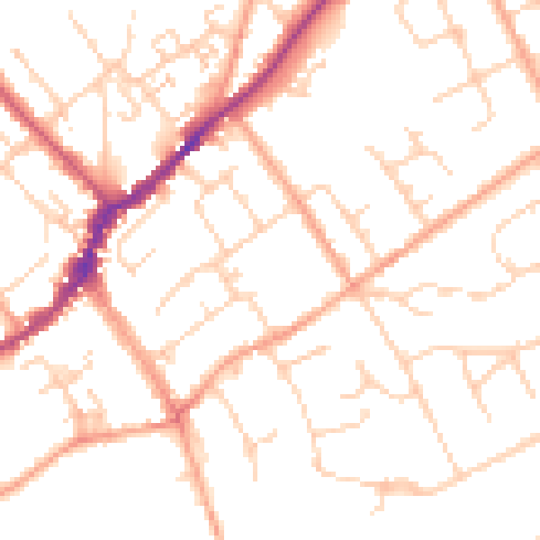 Daytime road noise heatmap for SL7 1EQ