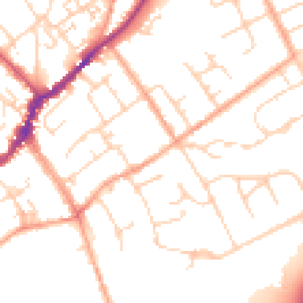 Daytime road noise heatmap for SL7 1NN