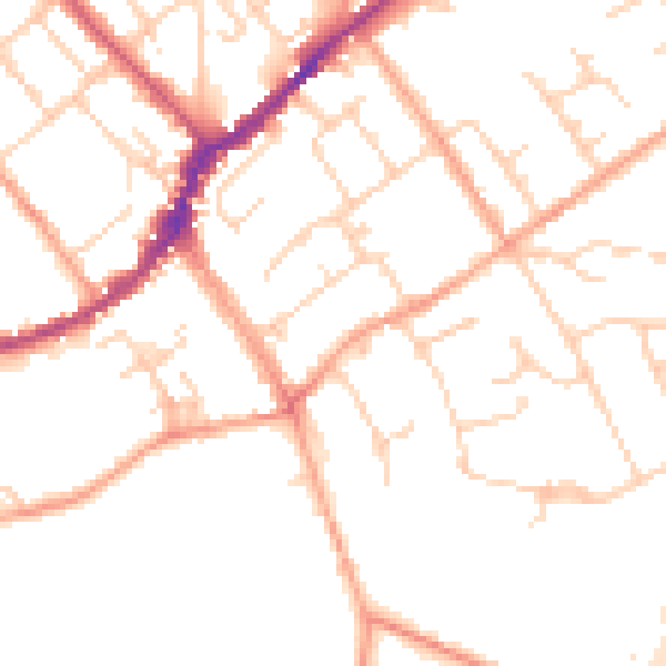 Daytime road noise heatmap for SL7 1PT