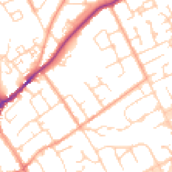 Daytime road noise heatmap for SL7 1XX