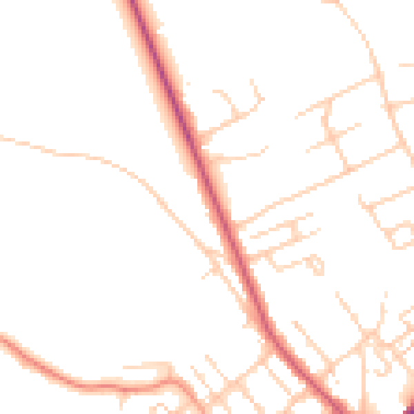Daytime road noise heatmap for SL7 3BQ