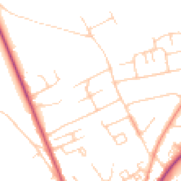 Daytime road noise heatmap for SL7 3EZ
