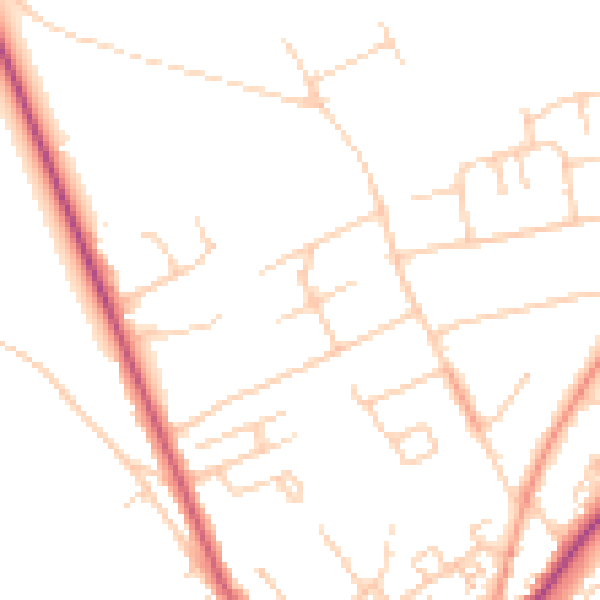 Daytime road noise heatmap for SL7 3HB