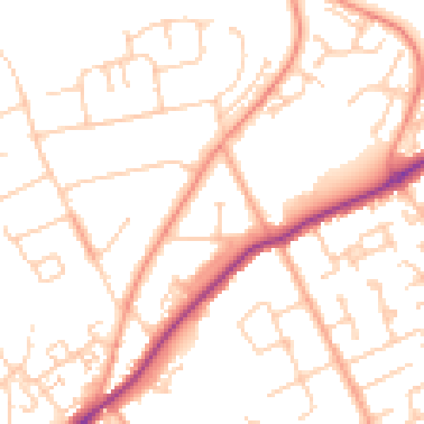 Daytime road noise heatmap for SL7 3JG