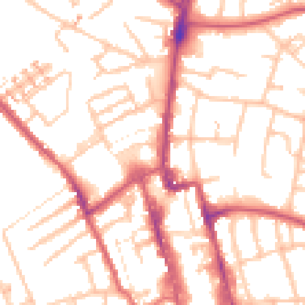 Daytime road noise heatmap for SM1 1AH