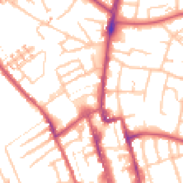 Daytime road noise heatmap for SM1 1AN