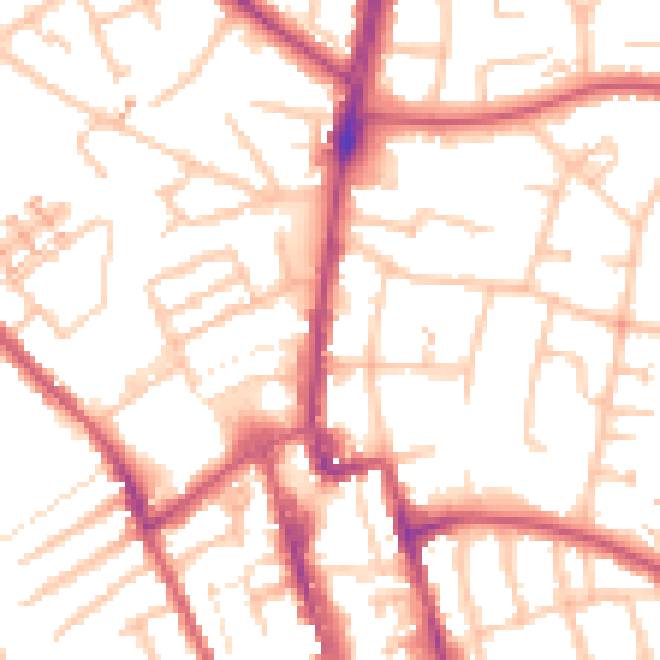 Daytime road noise heatmap for SM1 1AP
