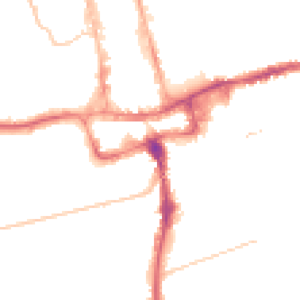 Night-time road noise heatmap for SM1 1DF