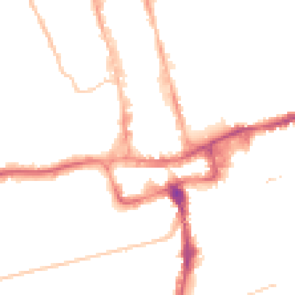 Night-time road noise heatmap for SM1 1DZ