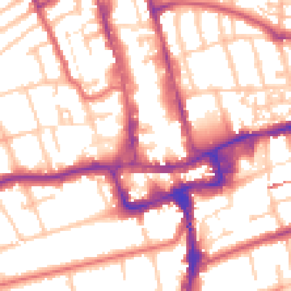 Daytime road noise heatmap for SM1 1EB