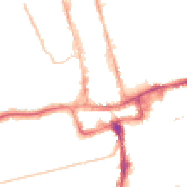 Night-time road noise heatmap for SM1 1EB