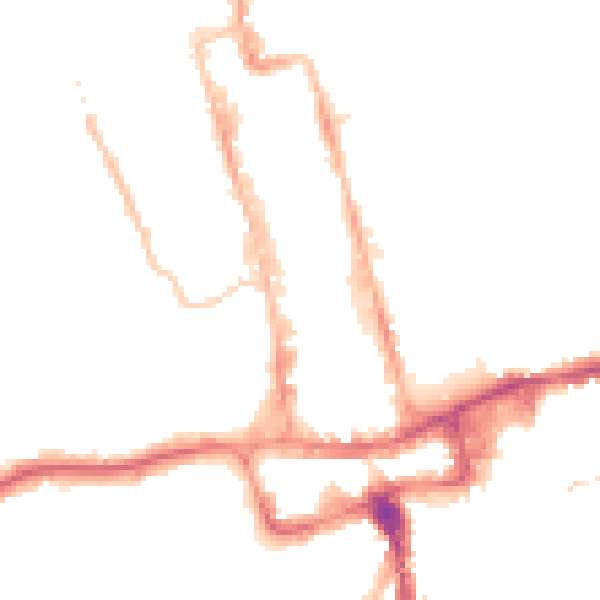 Night-time road noise heatmap for SM1 1JQ