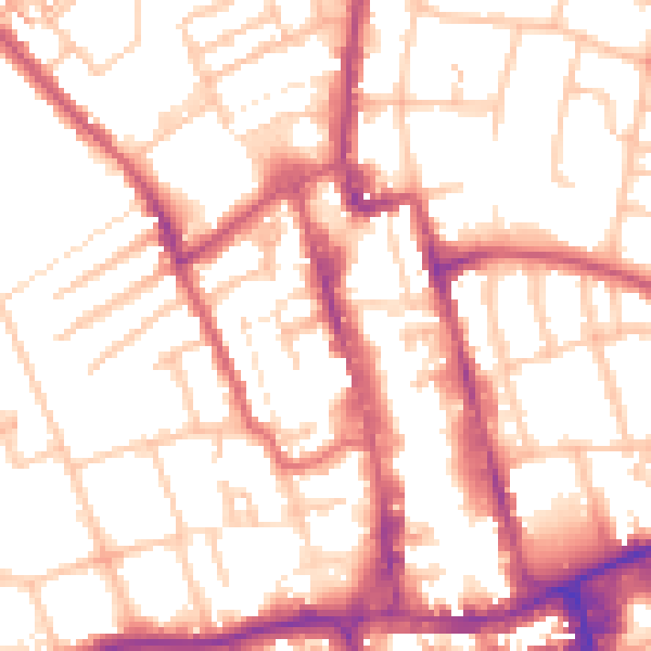 Daytime road noise heatmap for SM1 1JY