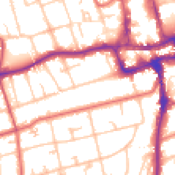 Daytime road noise heatmap for SM1 2AW