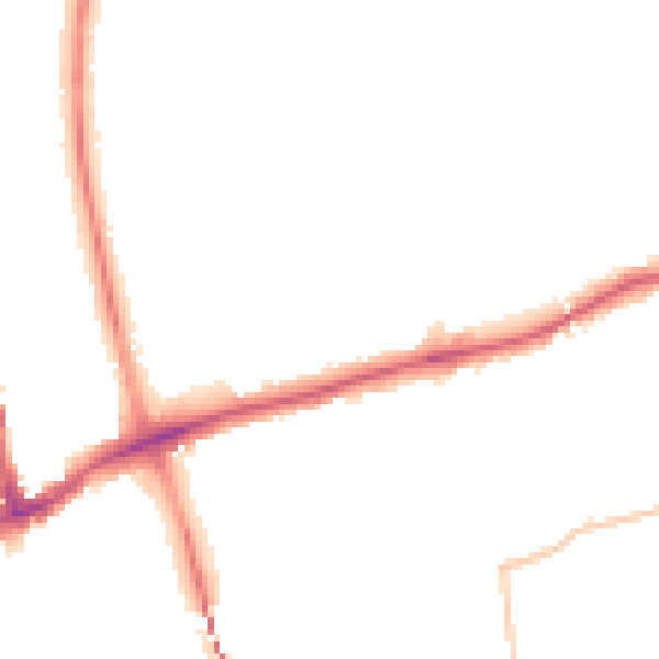 Night-time road noise heatmap for SM1 2EE