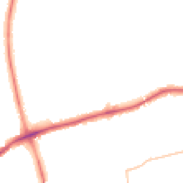 Night-time road noise heatmap for SM1 2EF