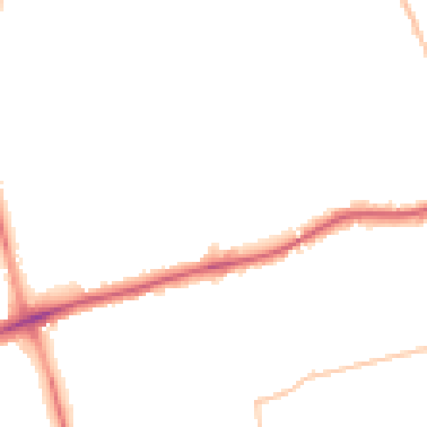 Night-time road noise heatmap for SM1 2EG