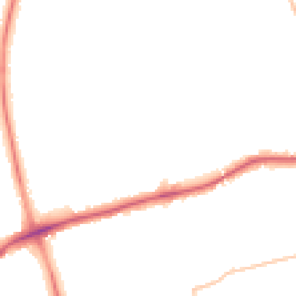 Night-time road noise heatmap for SM1 2EL