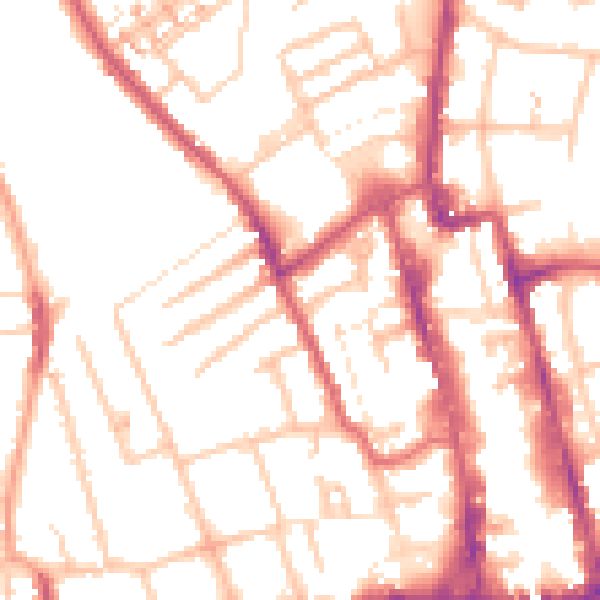 Daytime road noise heatmap for SM1 2RY