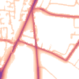 Daytime road noise heatmap for SM2 5NQ