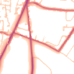 Daytime road noise heatmap for SM2 5PS
