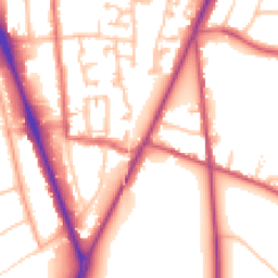 Daytime road noise heatmap for SM2 6BW