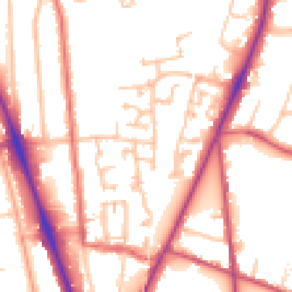 Daytime road noise heatmap for SM2 6EB