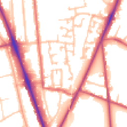 Daytime road noise heatmap for SM2 6EG