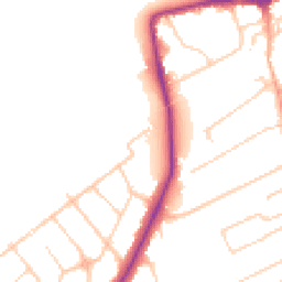 Daytime road noise heatmap for SM2 7JL