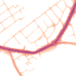Daytime road noise heatmap for SM2 7JZ