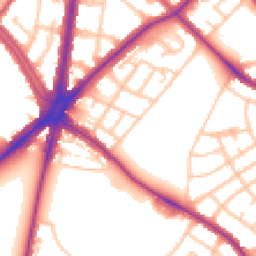 Daytime road noise heatmap for SM5 1AZ