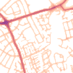 Daytime road noise heatmap for SM5 1DW