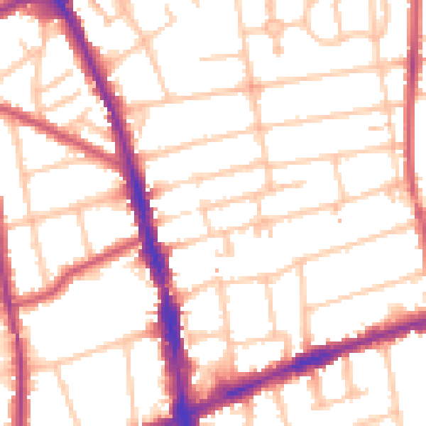 Daytime road noise heatmap for SM6 8TG