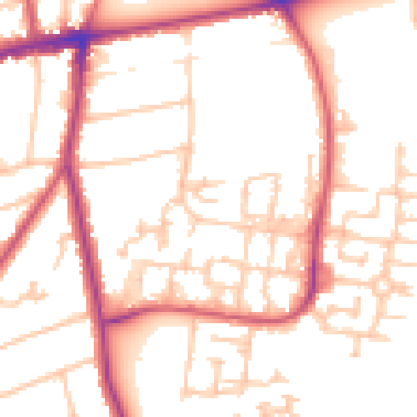 Daytime road noise heatmap for SM6 9DR