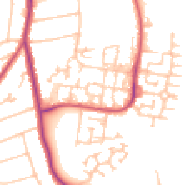 Daytime road noise heatmap for SM6 9ER