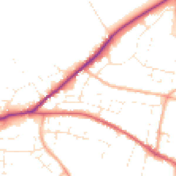Daytime road noise heatmap for SN13 0AN