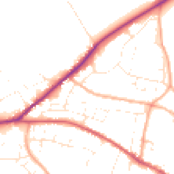 Daytime road noise heatmap for SN13 0AY