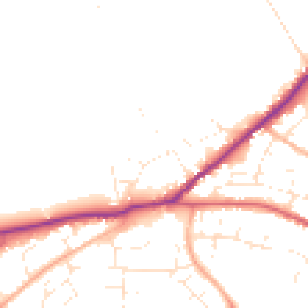 Daytime road noise heatmap for SN13 0SB
