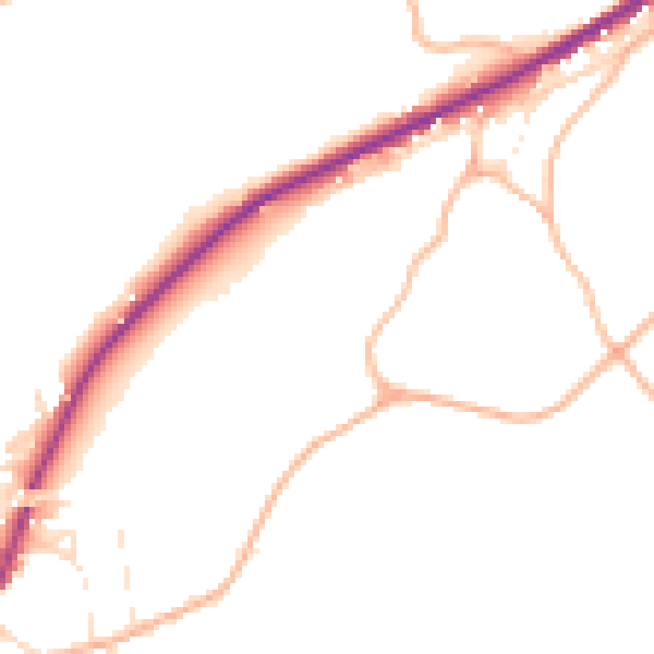 Daytime road noise heatmap for SN13 8HR