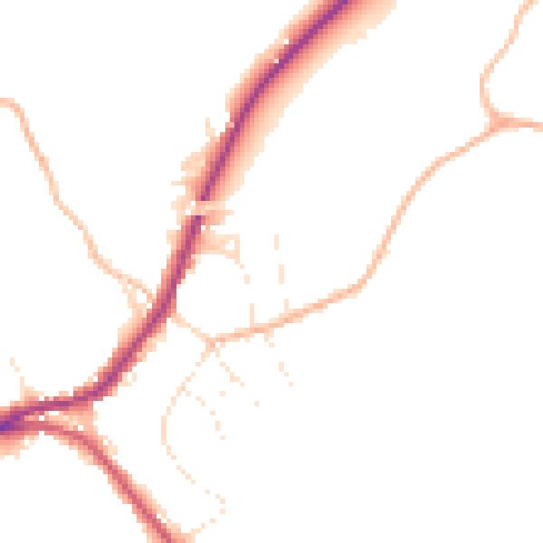 Daytime road noise heatmap for SN13 8LR