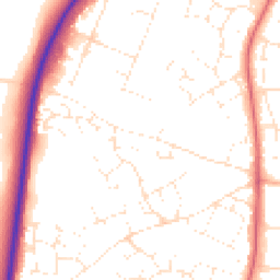 Daytime road noise heatmap for SN14 0DJ