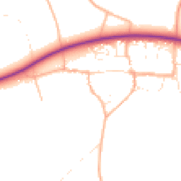 Daytime road noise heatmap for SN14 8LZ