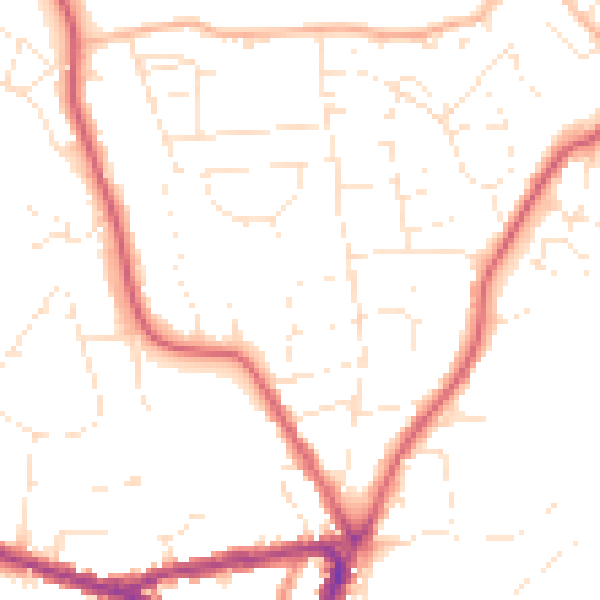 Daytime road noise heatmap for SN15 1AL