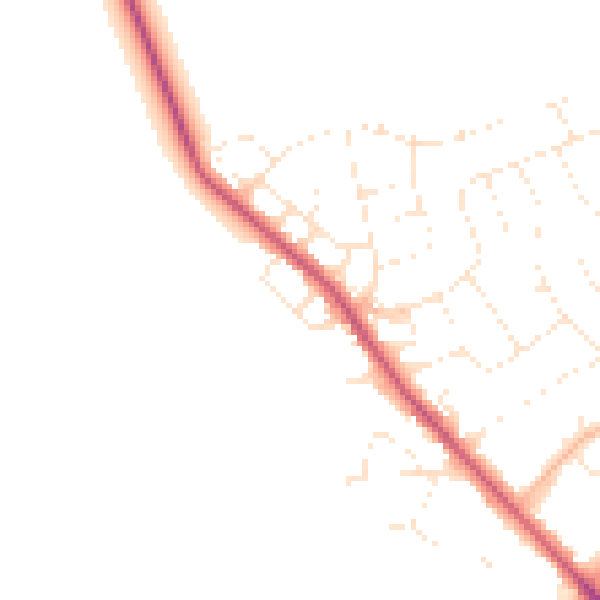 Daytime road noise heatmap for SN4 9LL