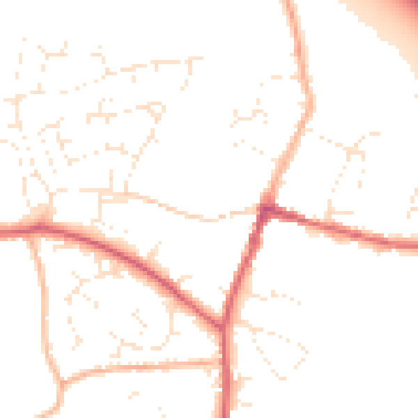 Daytime road noise heatmap for SN6 6AX