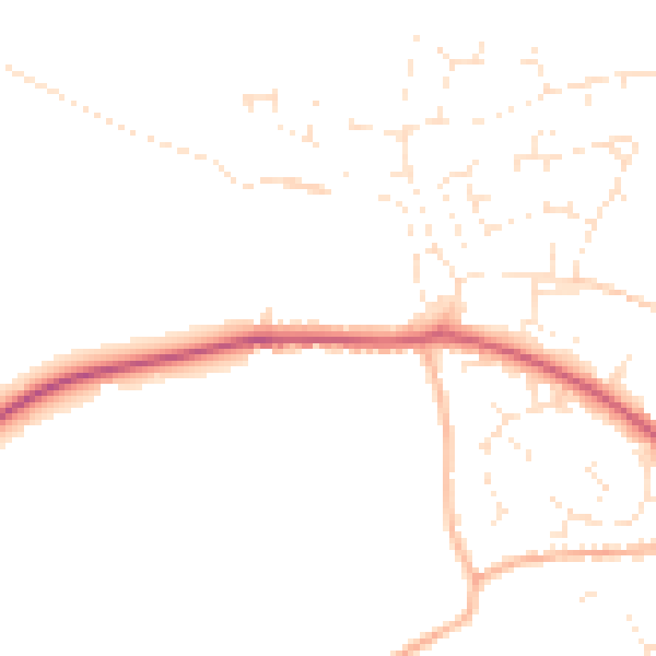 Daytime road noise heatmap for SN6 6EZ