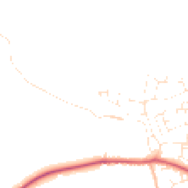 Daytime road noise heatmap for SN6 6JG
