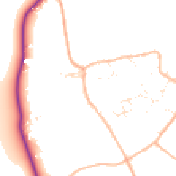 Daytime road noise heatmap for SN6 6NW