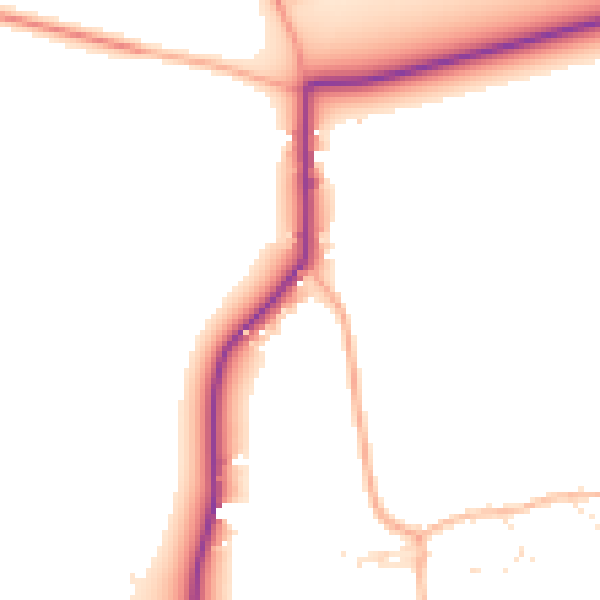 Daytime road noise heatmap for SN6 6QR